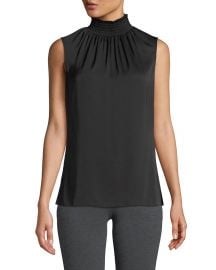 Kobi Halperin Velma Sleeveless Smock-Neck Silk Blouse at Neiman Marcus